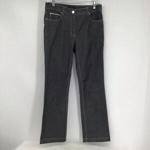 Escada Women’s Straight Leg Soft Metallic Stretch Grey Jeans Size 34 FR - US 24
